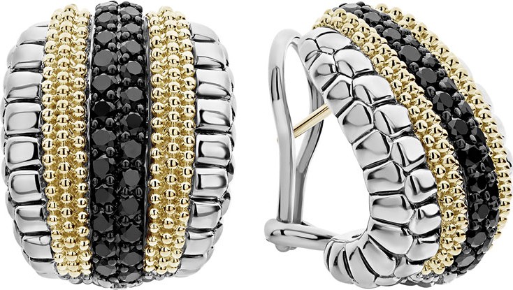 LAGOS Black Diamond Lux Huggie Hoop Earrings