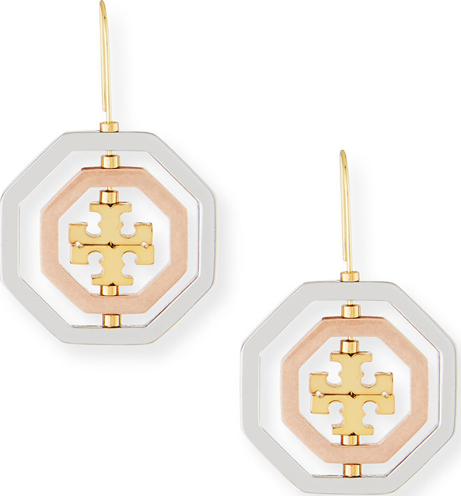 Tory Burch Logo Spinner Drop Earrings