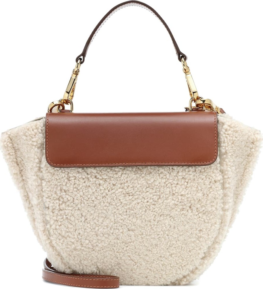 Wandler Hortensia Mini shearling shoulder bag