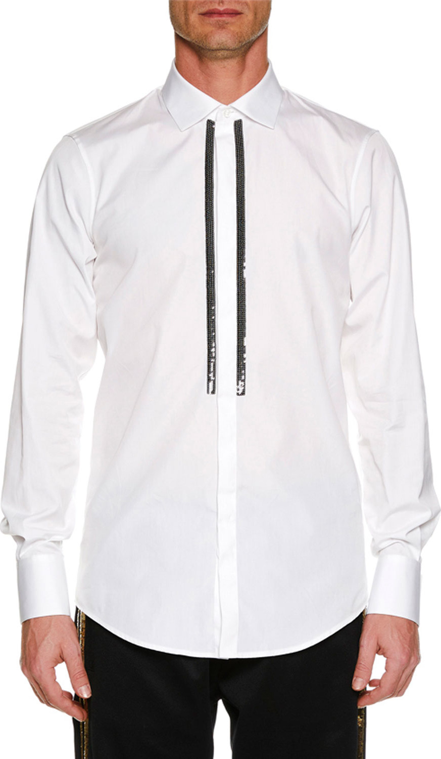 DSQUARED2 Men's Metallic-Trim Poplin Dress Shirt