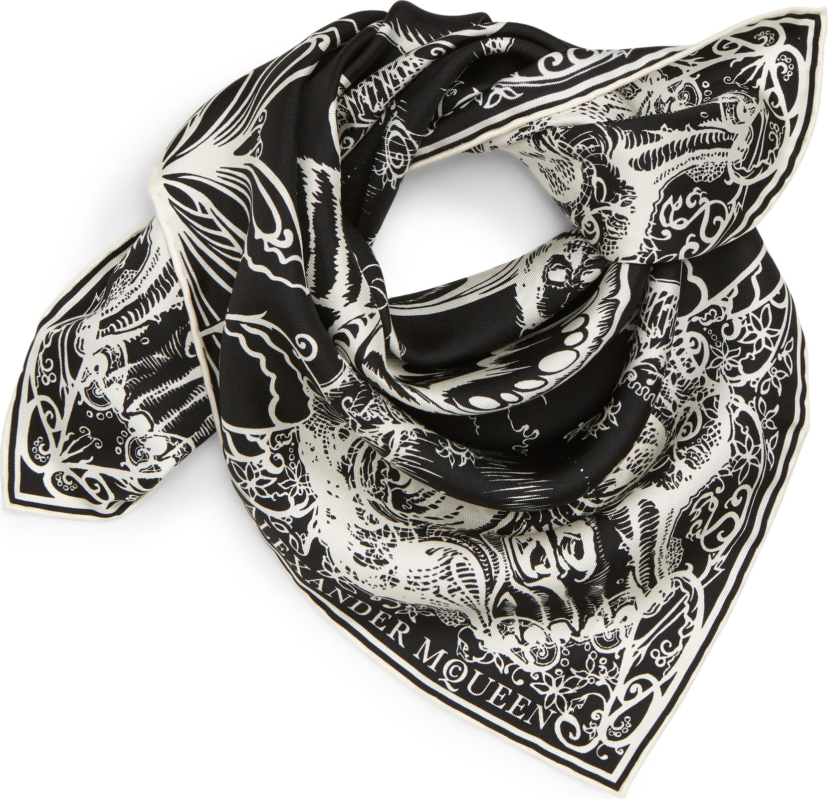 Alexander McQueen Skull Moth Silk Scarf