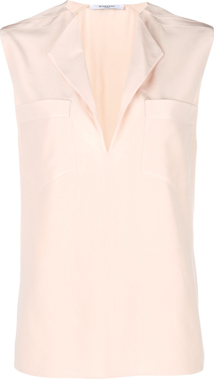 Givenchy sleeveless split neck blouse