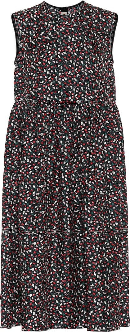 Marni Floral silk midi dress