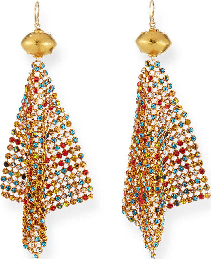 Devon Leigh Rainbow Crystal Mesh Earrings