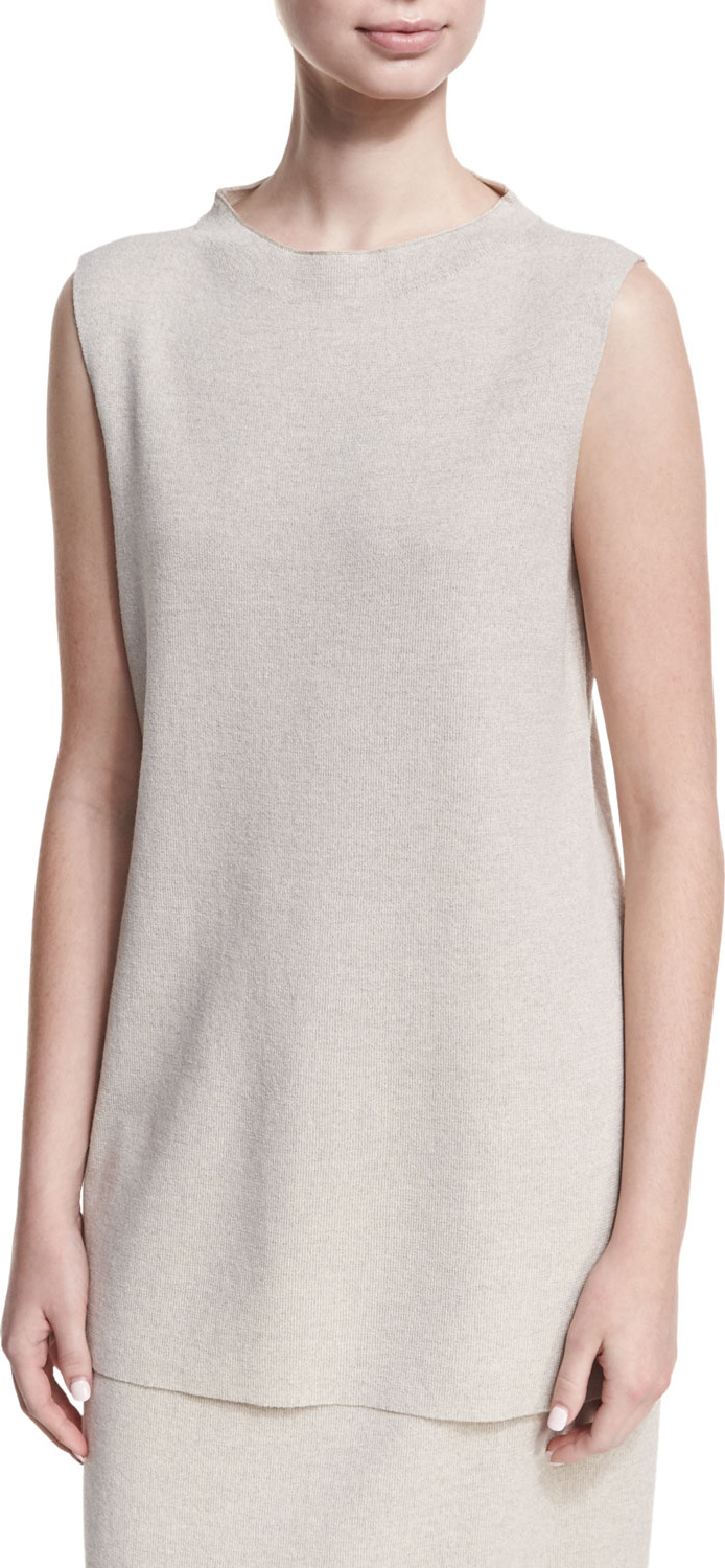 Eileen Fisher MISSY WASH WOOL CREPE MOCK N