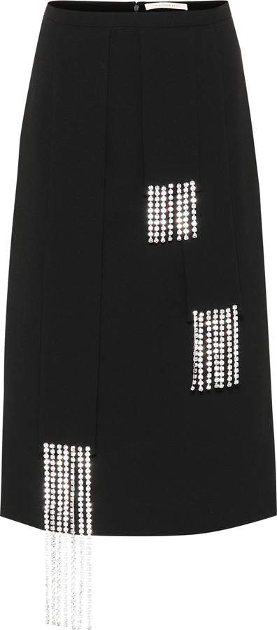 Christopher Kane Embellished wool skirt