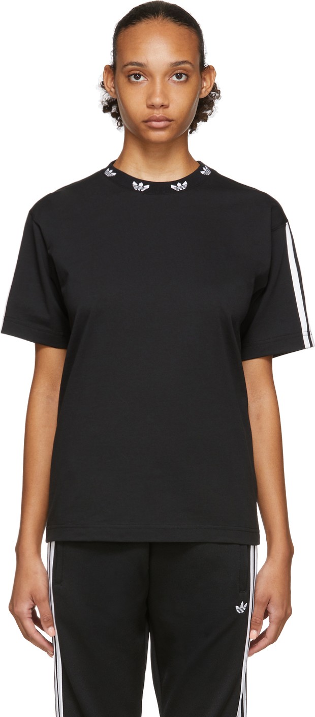 Adidas Originals Black Trefoil Collar T-Shirt