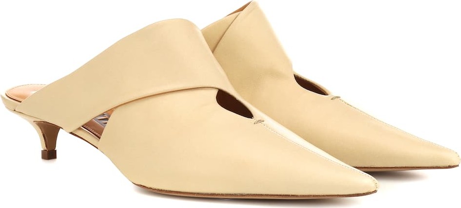 Petar Petrov Swan leather mules