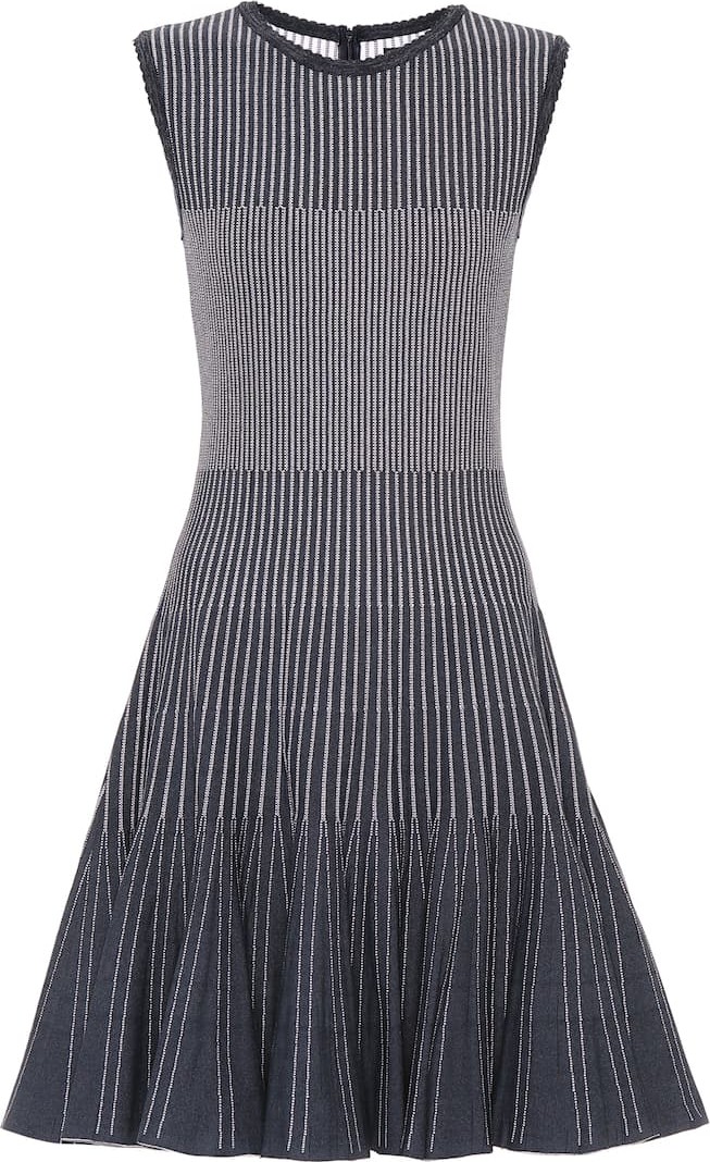 Oscar De La Renta Striped stretch-knit minidress