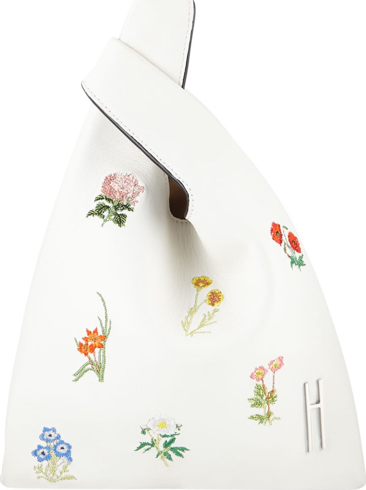 Hayward Mini Floral-Embroidered Shopper Napa Tote Bag