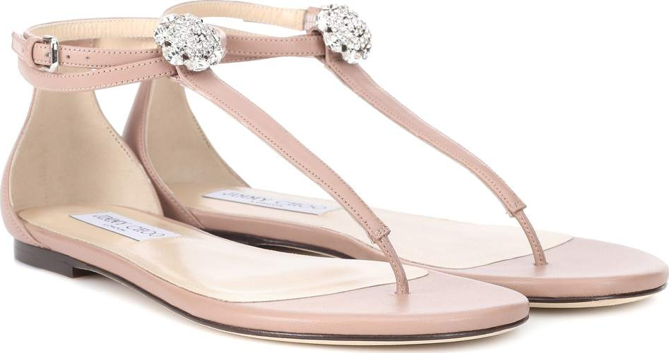 Jimmy Choo Afia crystal-embellished leather sandals