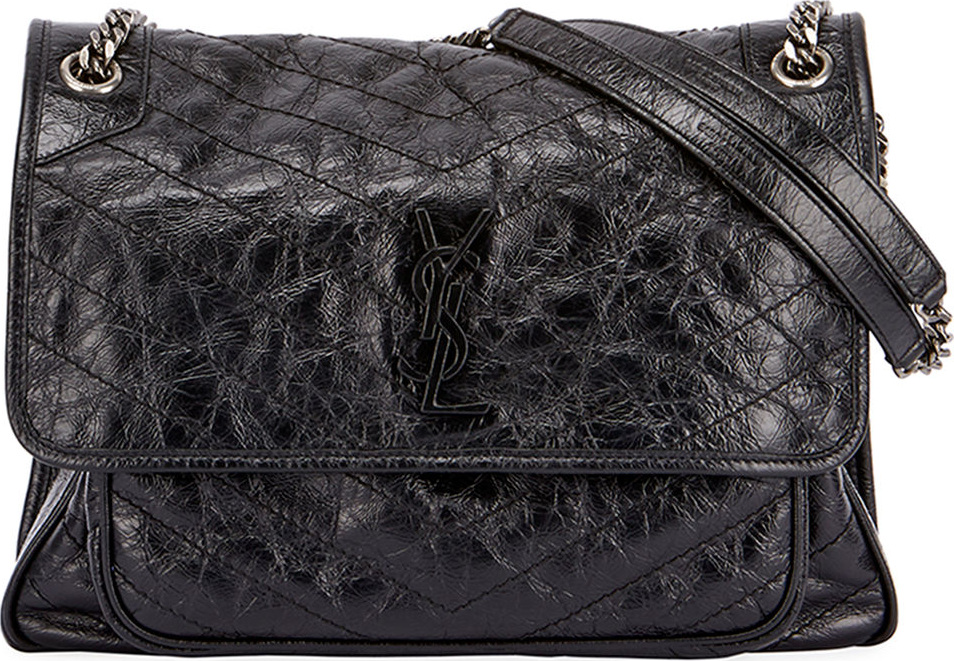Saint Laurent Niki Medium Monogram Shiny Waxy Quilted Shoulder Bag