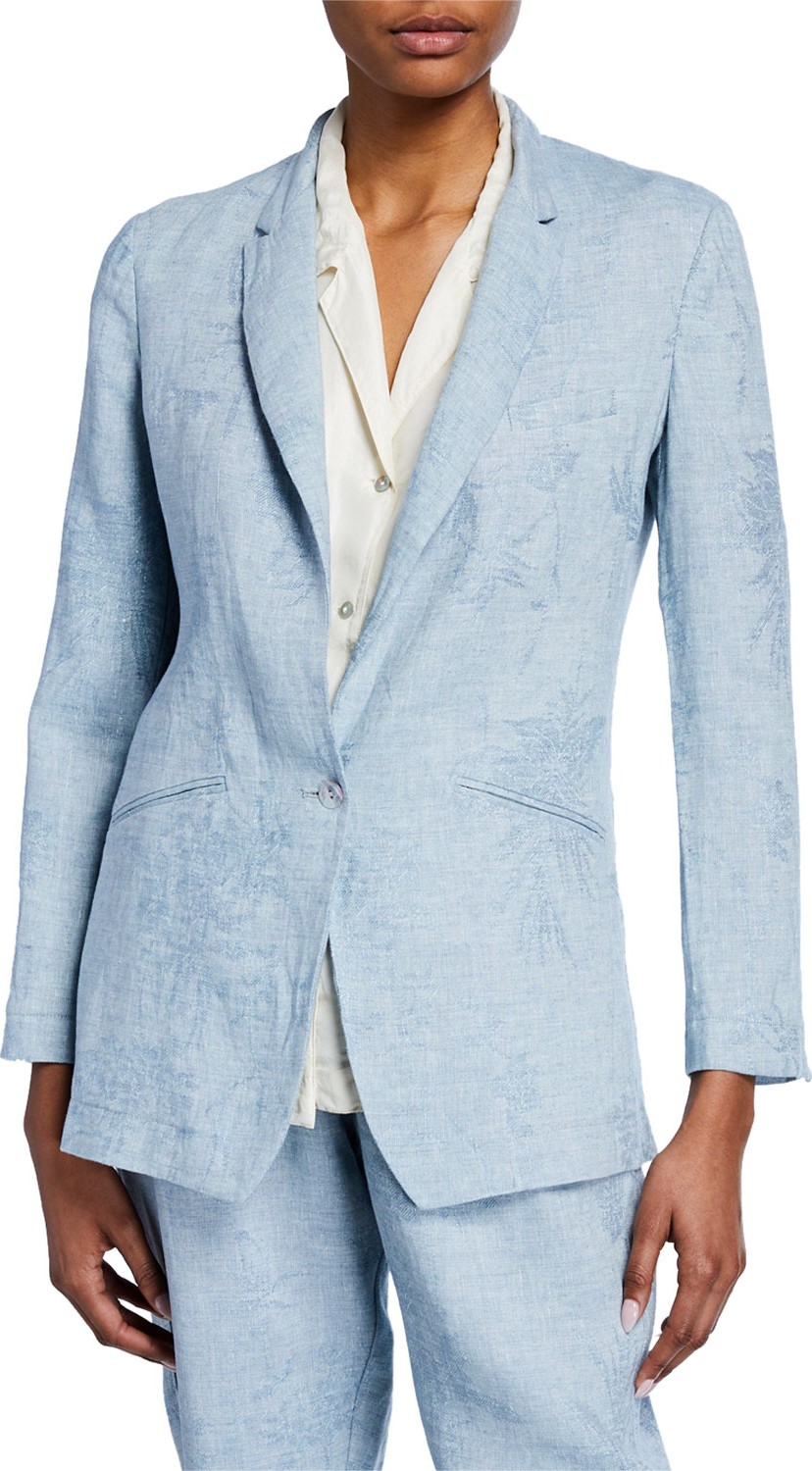 Forte Forte Fiandra One-Button Linen Jacquard Jacket
