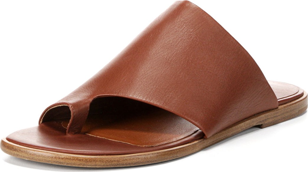 Vince Edris Flat Siviglia Leather Slide Sandals