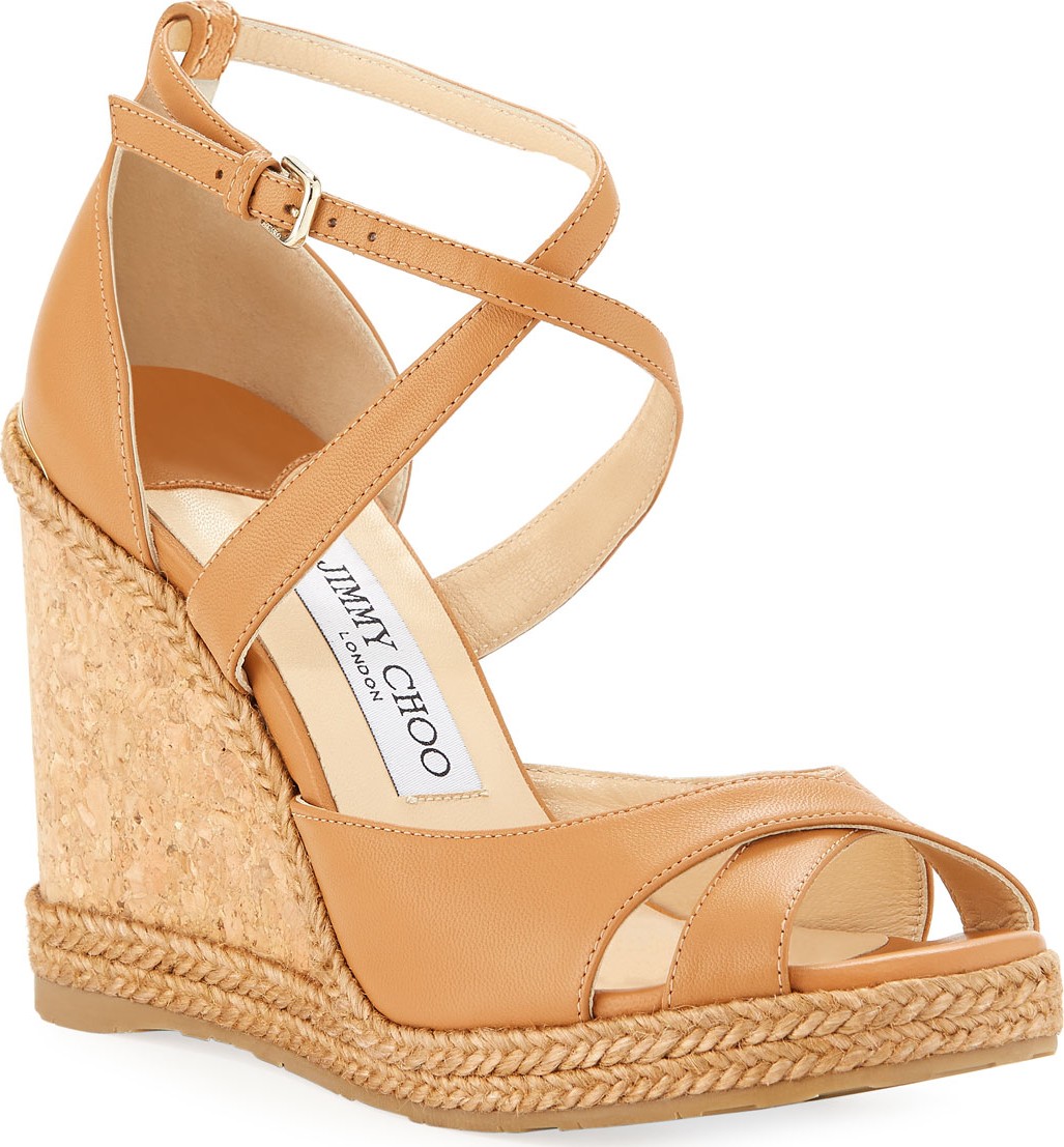 Jimmy Choo Alanah Leather Wedge Sandals