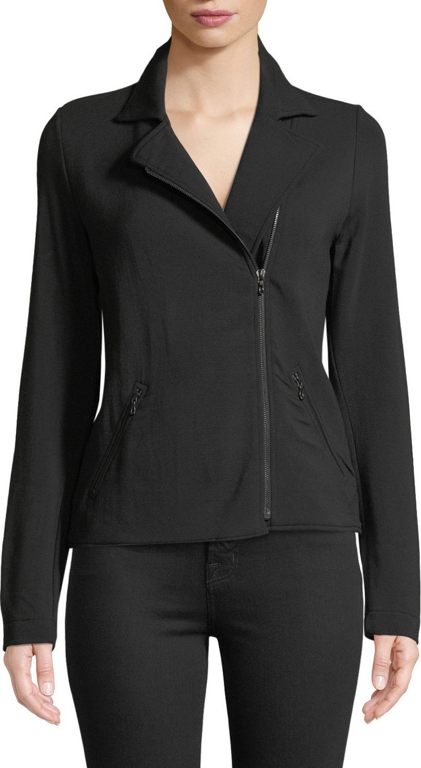 Majestic French Terry Zip-Front Moto Jacket