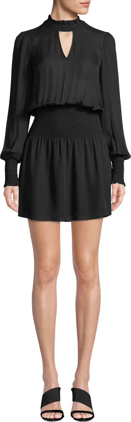 Parker Robyn Smocked High-Neck Short Dress