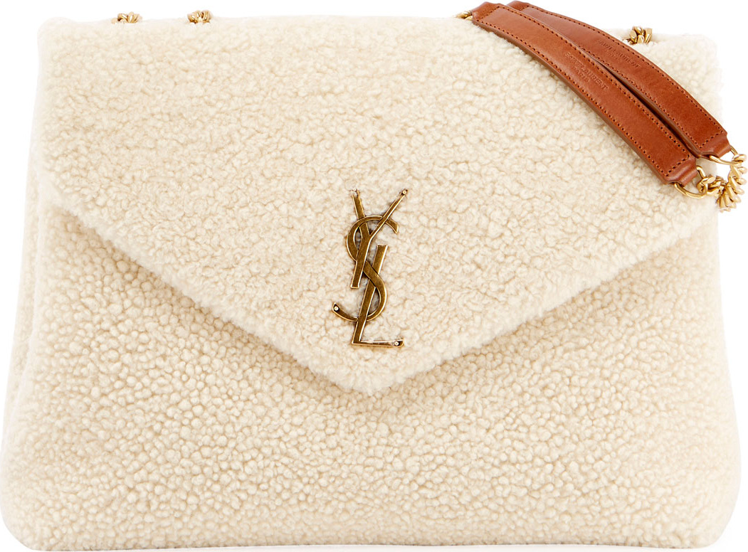 Saint Laurent Lou Lou Medium Shearling Shoulder Bag