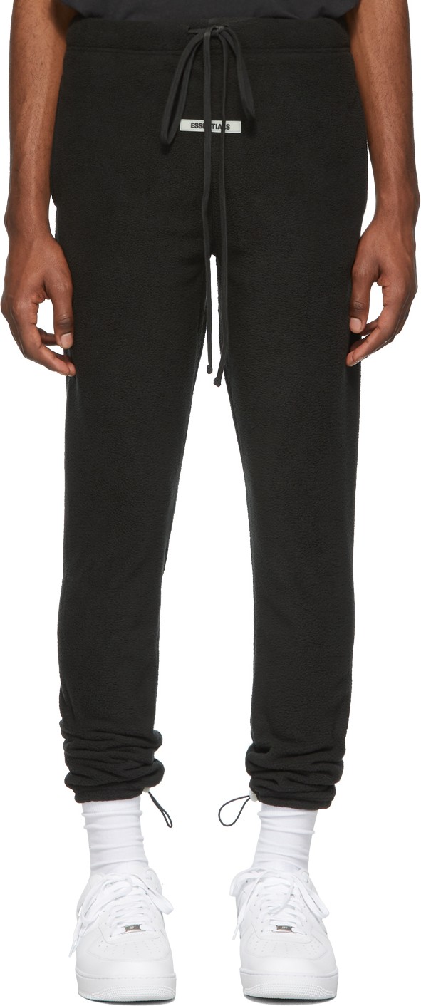 Essentials Black Polar Fleece Lounge Pants