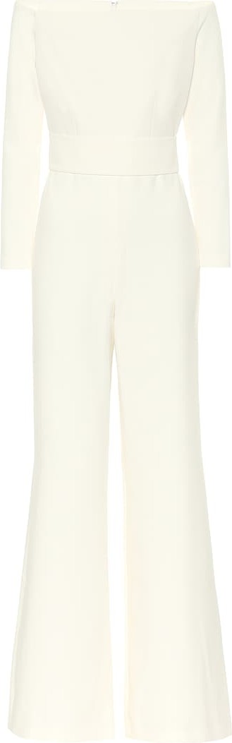 Safiyaa Univer off-shoulder crêpe jumpsuit