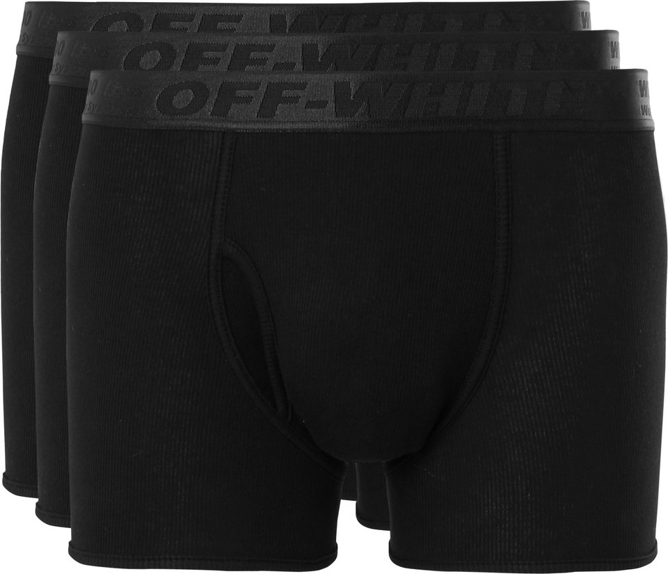 Off White Three-Pack Stretch-Cotton Boxer Briefs