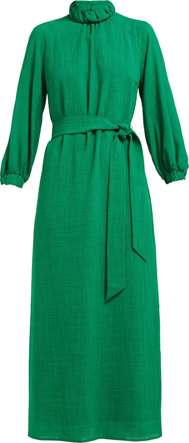 Cefinn Tie-waist high-neck voile midi dress