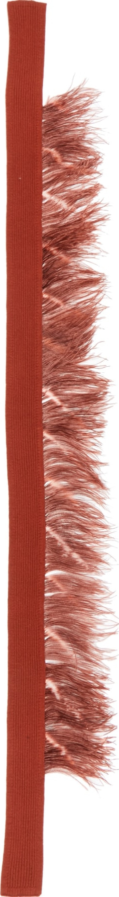 Dries Van Noten Ostrich Feather Trim Cashmere Scarf