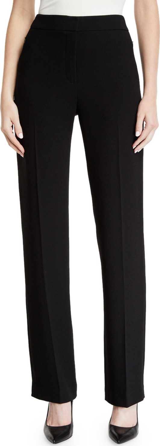 Elie Tahari Leena High-Waist Straight-Leg Pants Elie Tahari Leena High-Waist Straight-Leg Pants