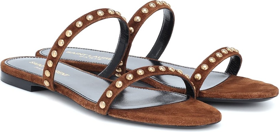 Saint Laurent Kiki embellished suede sandals