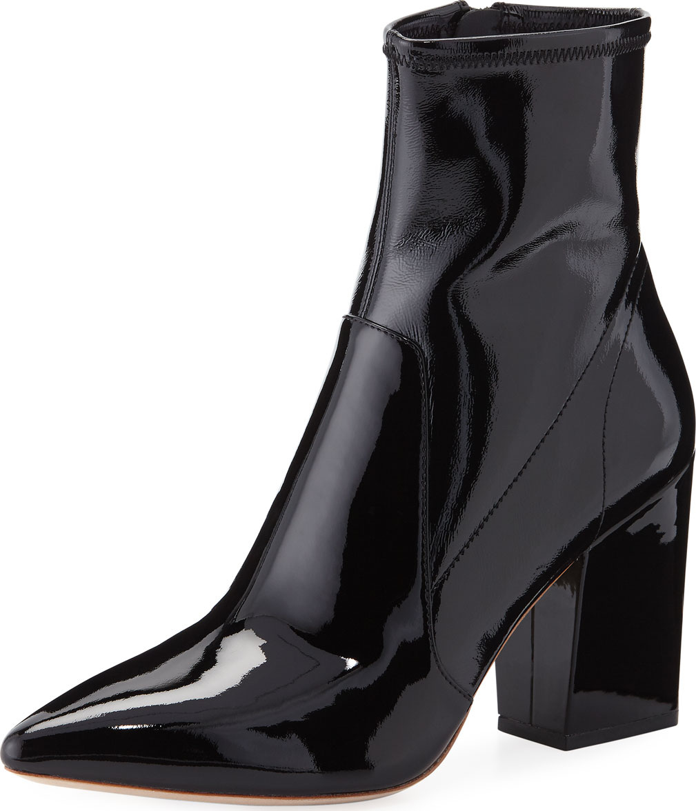 Loeffler Randall Isla Slim Patent Chunky-Heel Booties