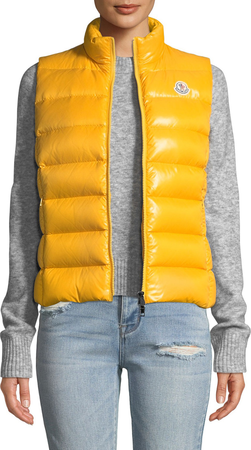 Moncler Ghany Shiny Quilted Puffer Vest