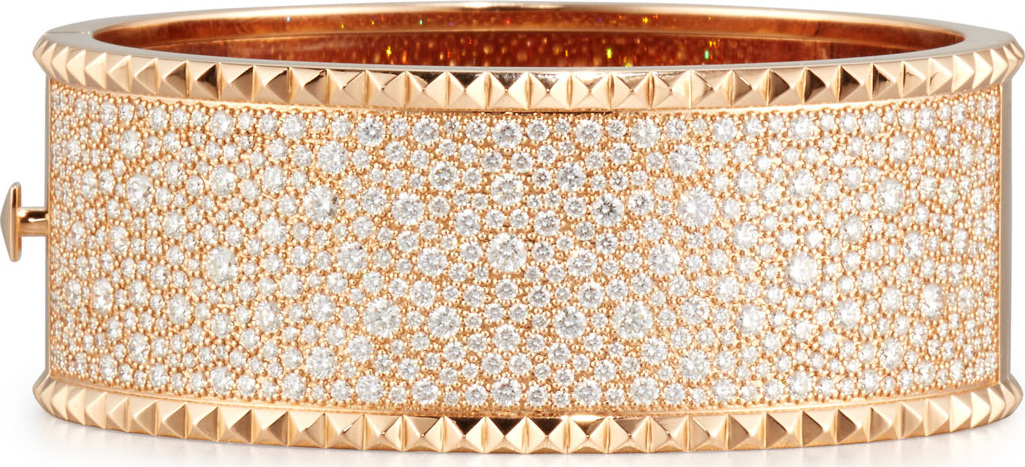Roberto Coin ROBERTO COIN ROCK & DIAMONDS 18K Rose Gold Bangle Bracelet