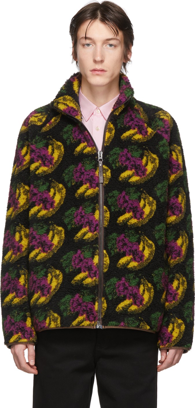 Acne Studios Black Sherpa Fruit Sweater