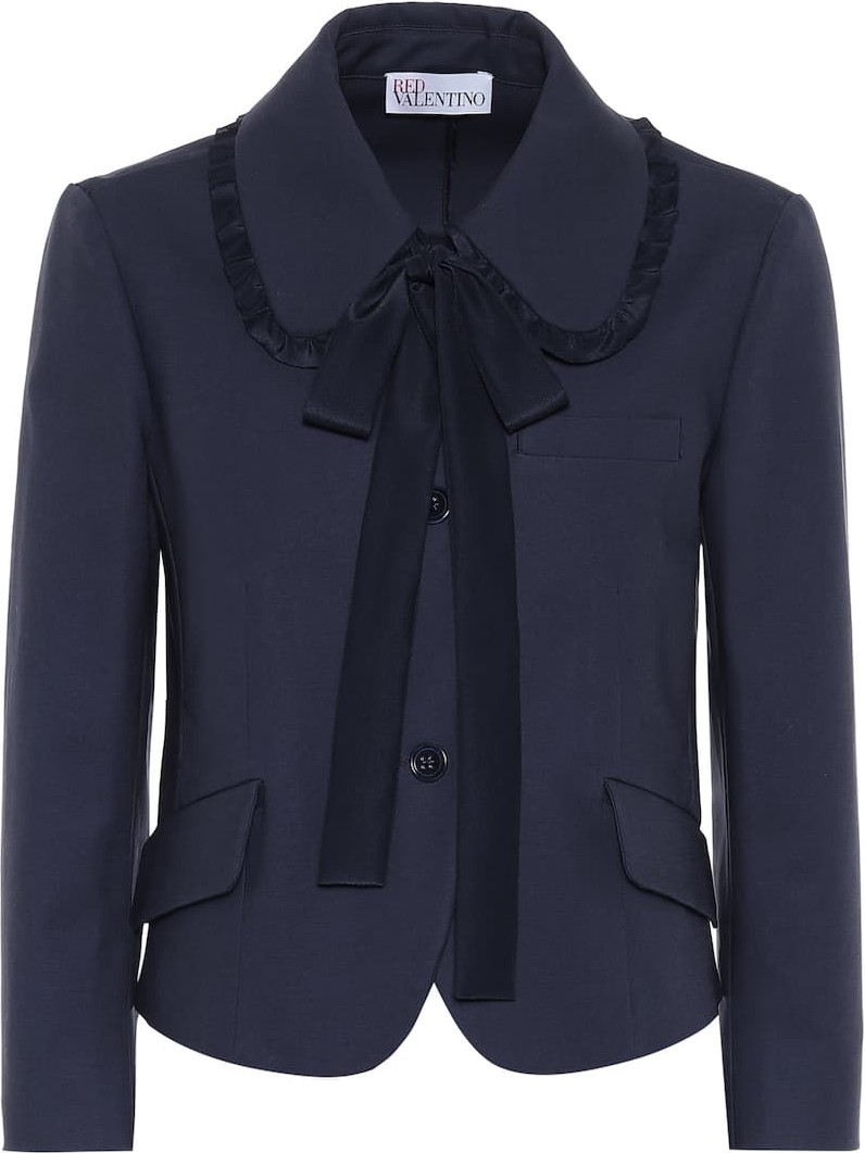 RED Valentino Embellished stretch-cotton jacket