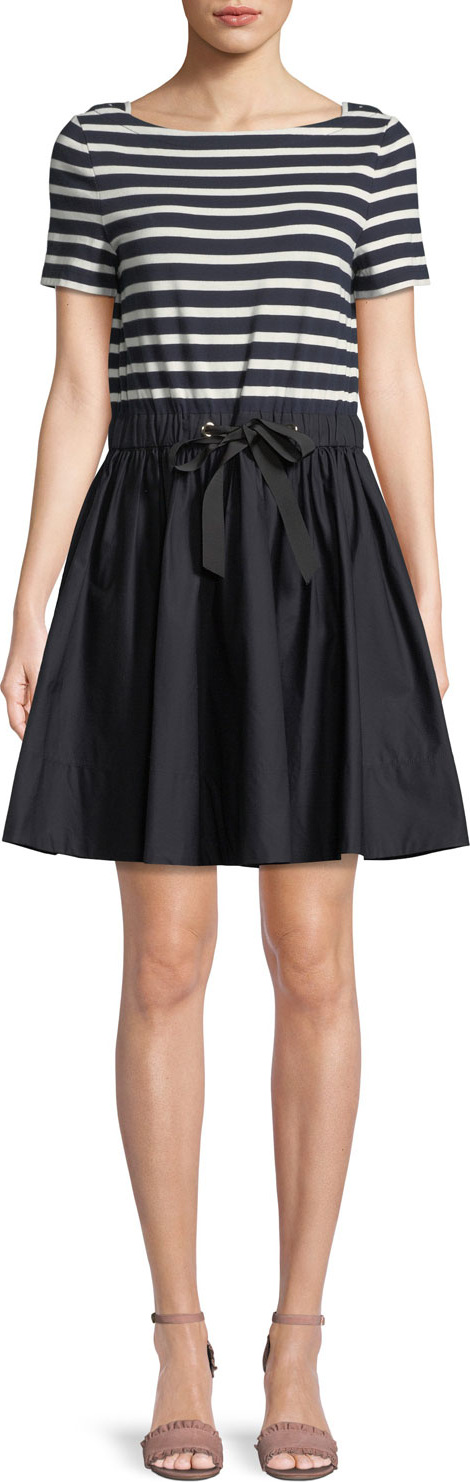 Kate Spade New York stripe mixed media mini dress