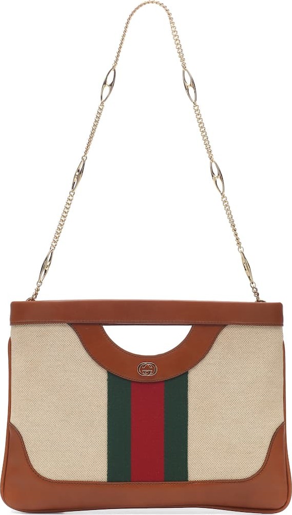 Gucci Vintage Large canvas shoulder bag