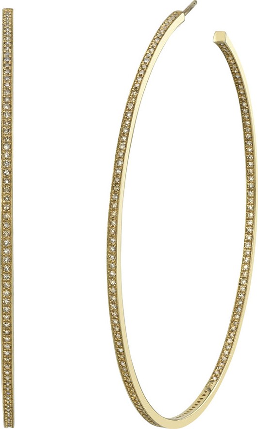 Sheryl Lowe 14k Gold Inside-Out Diamond Hoop Earrings