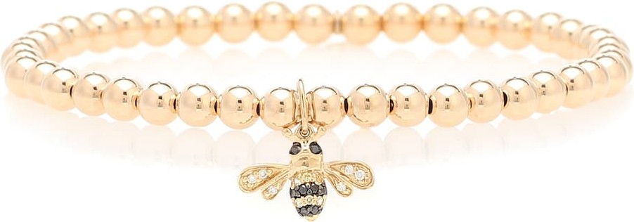 Sydney Evan Bumblebee 14kt gold beaded bracelet