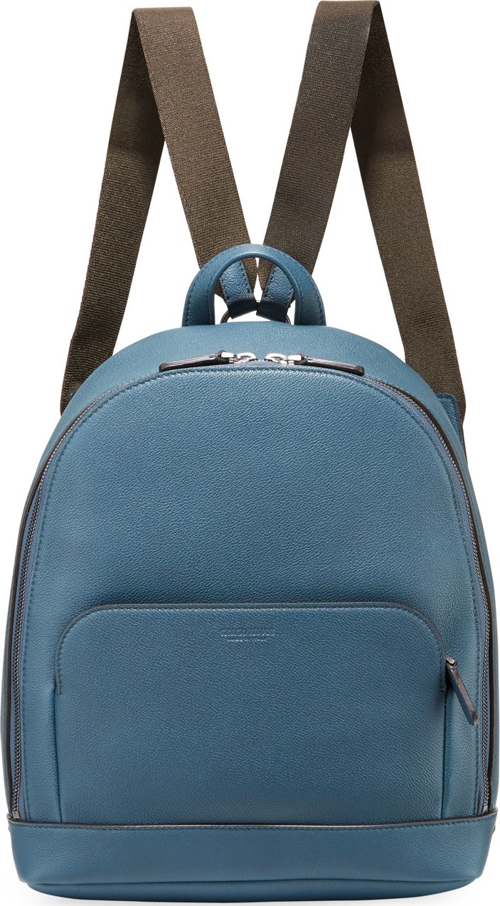 Giorgio Armani Men's Tumbled Calf Leather Backpack
