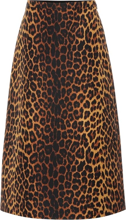 Gucci Leopard wool-blend skirt