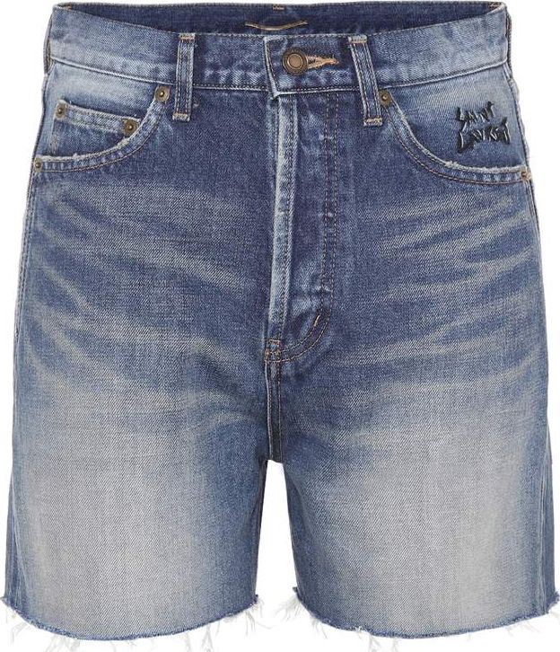 Saint Laurent Frayed denim shorts