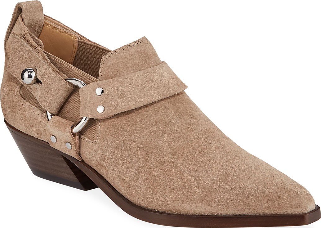 Rag & Bone Suede Western Harness Ankle Booties