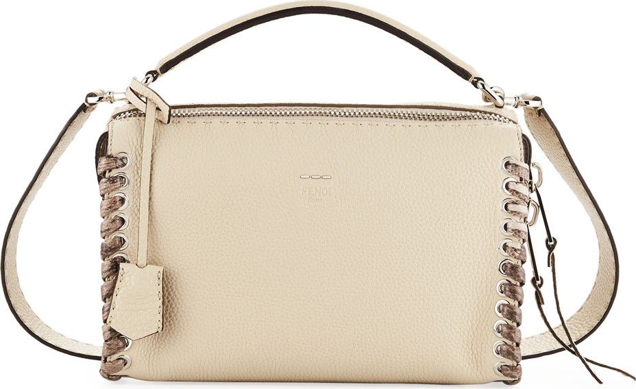 Fendi Selleria Lei Medium Calf and Snakeskin Top-Handle Bag