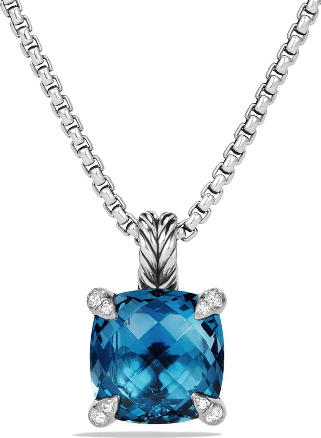 David Yurman 'Châtelaine' Pendant Necklace with Semiprecious Stone & Diamonds