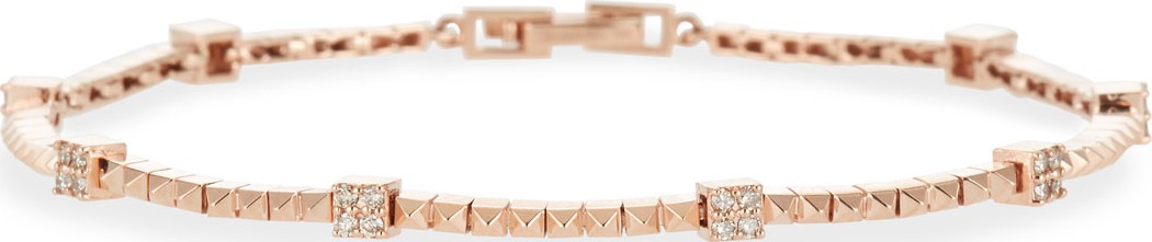 Stevie Wren 14k Rose Gold Pyramid Diamond Tennis Bracelet