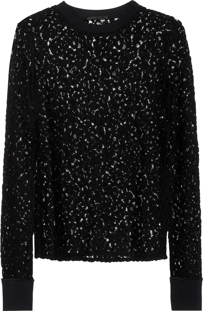 Helmut Lang Lace cotton-blend top