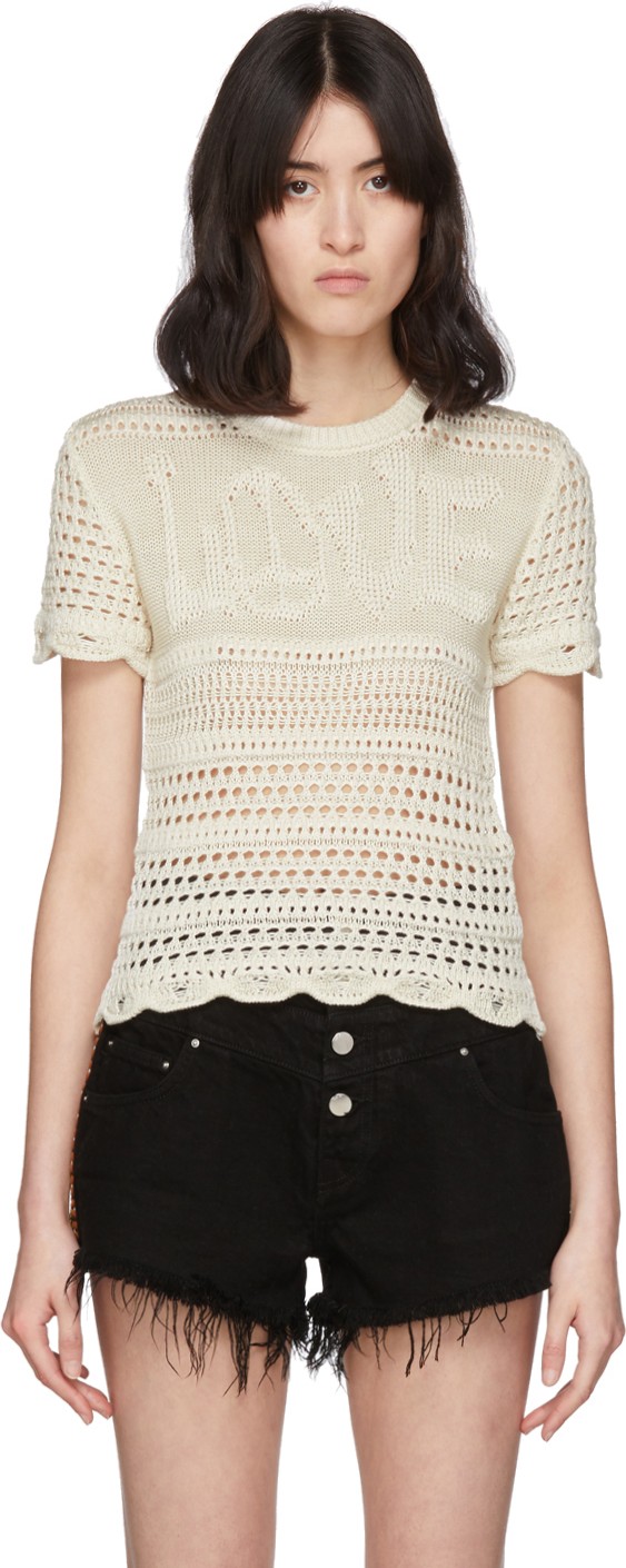 Amiri Off-White 'Love' Crochet T-Shirt