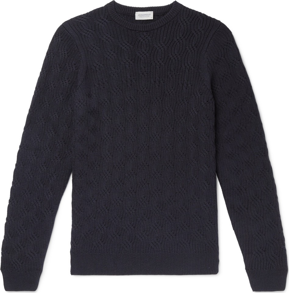 John Smedley Textured Virgin Wool Sweater