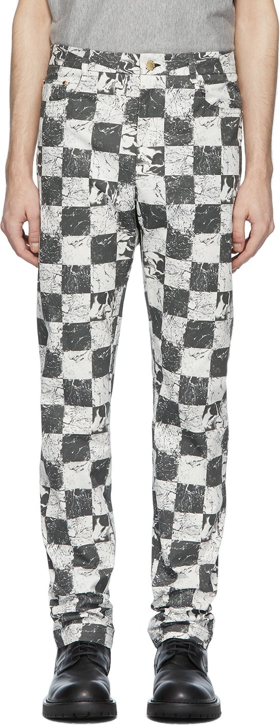 Palomo Spain Black & White Check Trousers