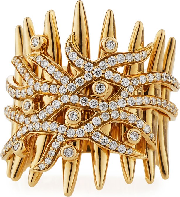 Hueb Tribal 18k Gold Diamond Ring